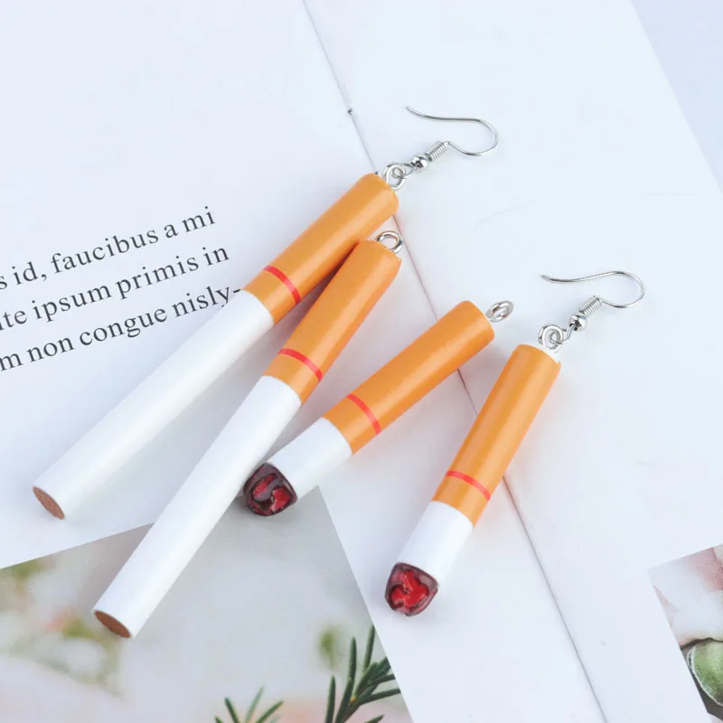 

10pcs/bag New Creative Resin Cigarette Earrings Charms Pendant For Women Gift Earrings Jewelry Making Charms Supplies Wholesale, Picture