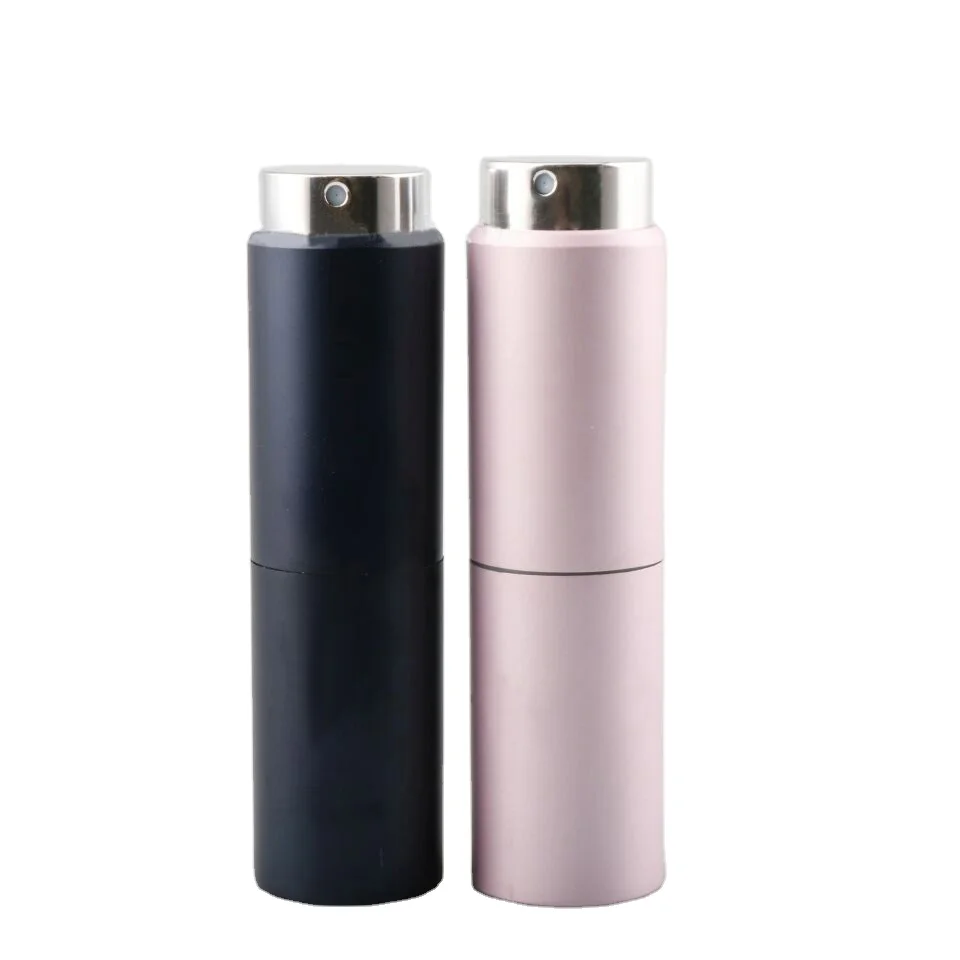 Custom Making 20ml Twist Aluminum Perfume Bottle Tube Refillable Portable Travel Spray Bottle Atomizer in Frosted Artworks
