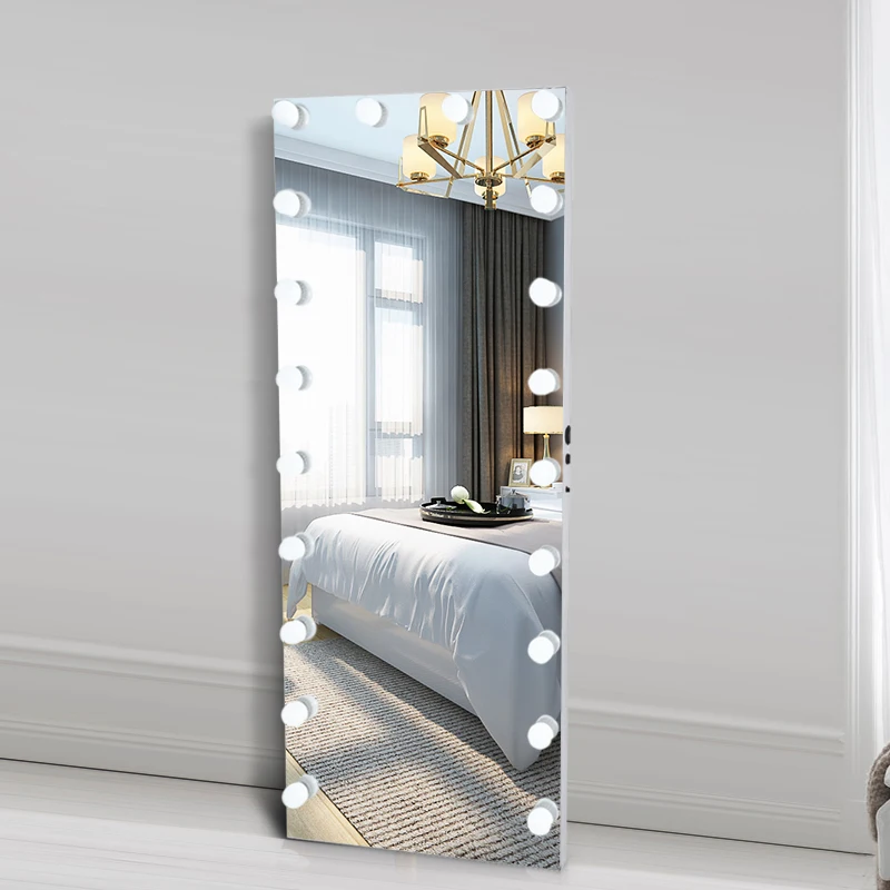 

Hot selling large vanity mirror with lights Hollywood bulb full length dressing mirror