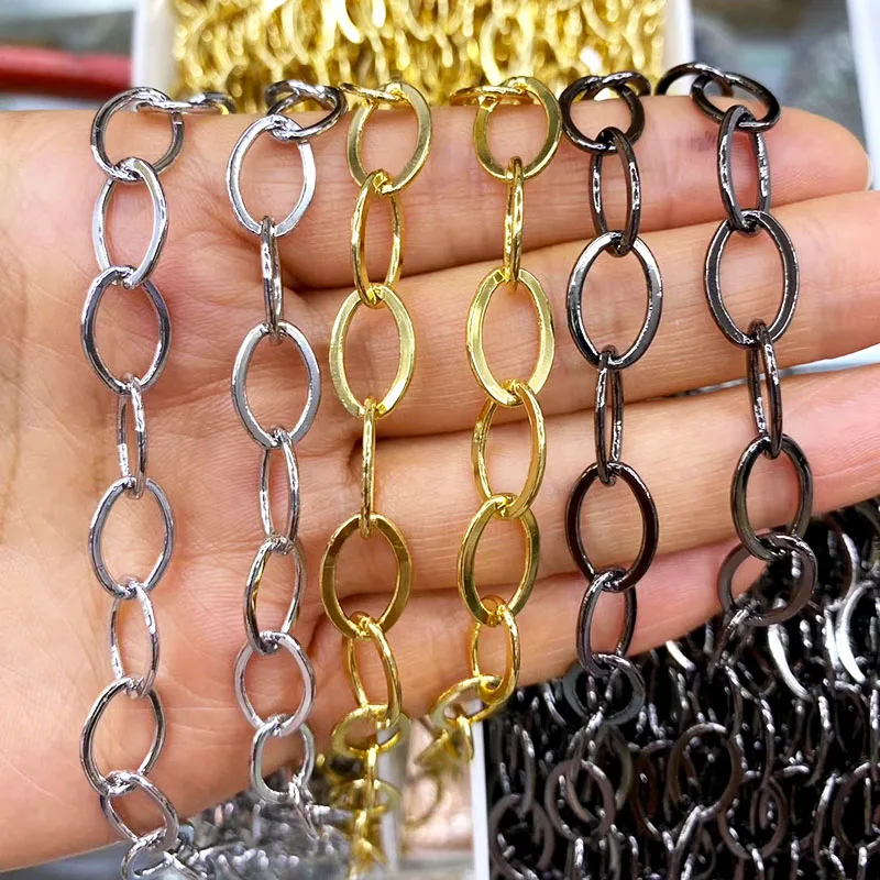 

BCL1220 Chunky Silver gold Plated Metal Brass Jewelry Link Chains for Necklace Making