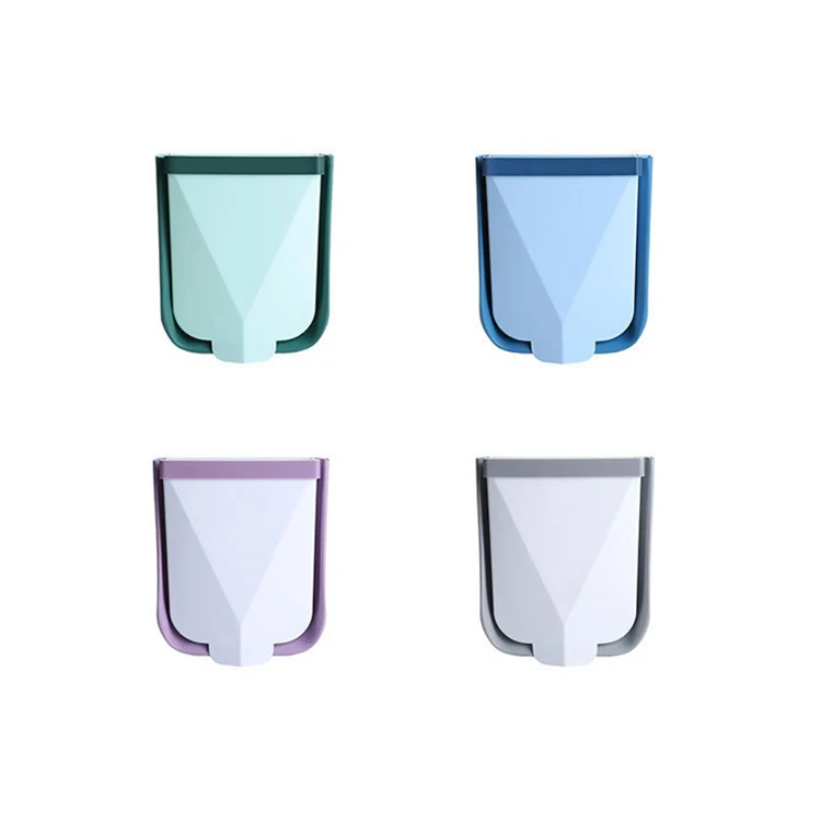 

E1670 Under Sink Easy Clean Indoor Food Waste Compost Bucket Wall Mounted Foldable Trash Can Kitchen Foldable Plastic Waste Bins, Picture