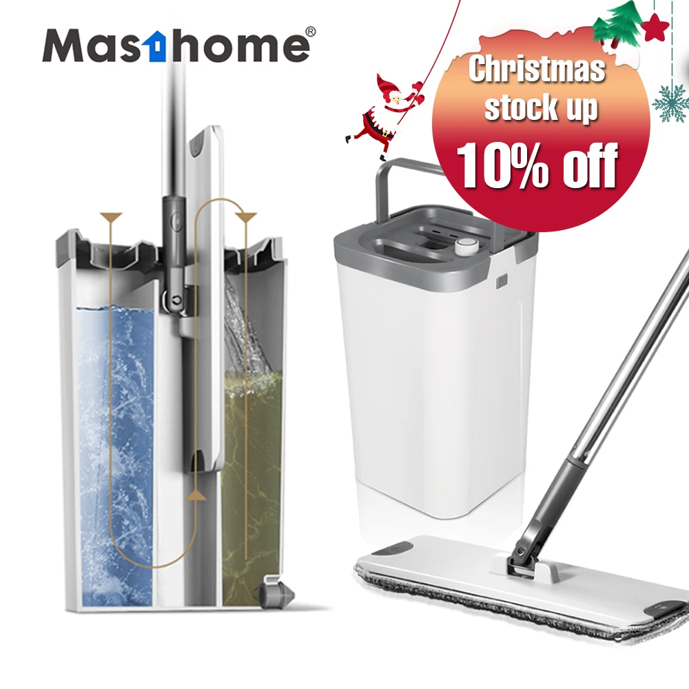 

Prepare for Christmas new microfiber wet and dry 360 wash flat mop bucket for floor cleaning magic mop