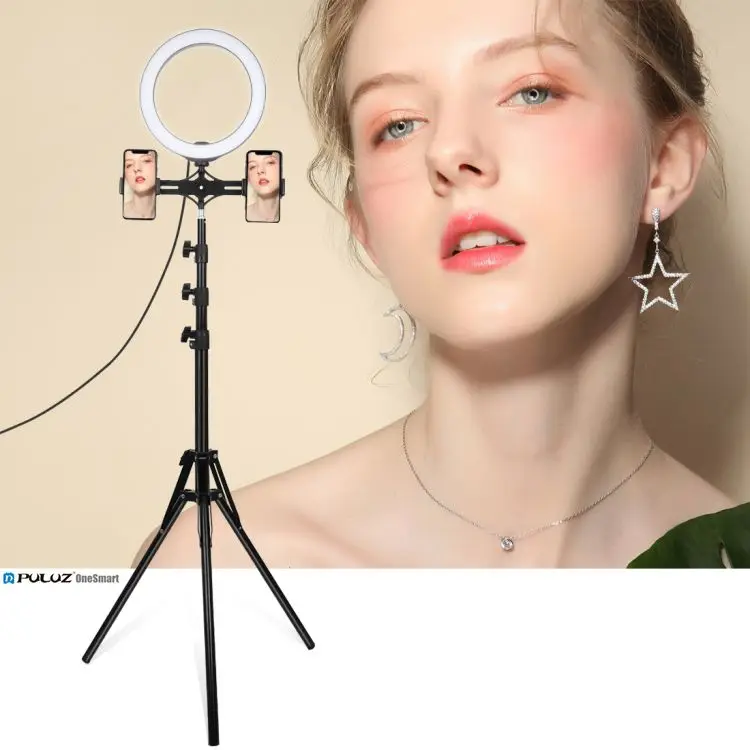 

PULUZ Vlogging Video Light Live Broadcast Kits Photography equipment Reverse Foldable adjustable 4 Sections 1.8m 2m Tripod stand