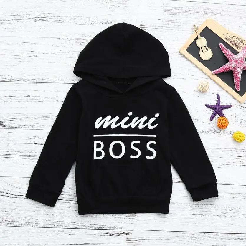 TELOTUNY 2018 Toddler Baby Boys Girls Hooded Sweatshirts Infant Letter Blouse Hoodies Tops For Kids Hooded Sweaters JAN31