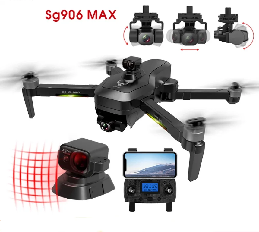 

ZLRC Beast 3 ZLL SG906 MAX Drone with 4K Camera GPS Drone 5G WIFI 1.2KM 3 Axis Gimbal Obstacle Avoidance RC Drone VS SG906 Pro 2, Black