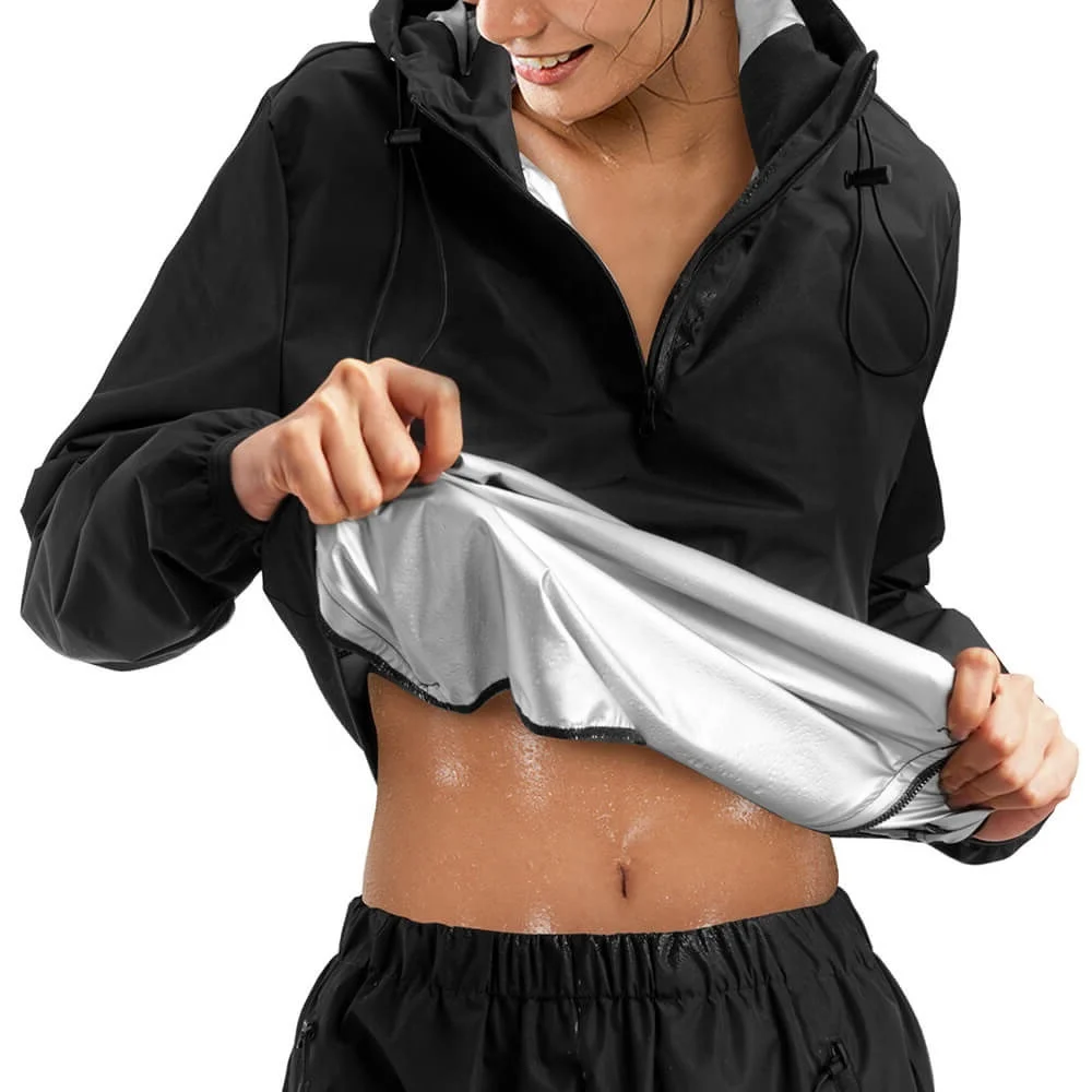 

Wholesale Women Sweats Crazily Fitness Sauna Jacket Sweat Sauna Suits For Weight Loss