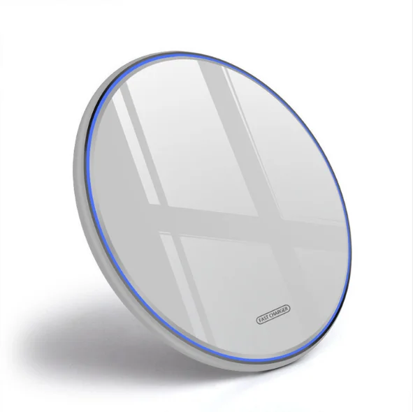 

2021 New Arrival 15W Qi Fast Wireless Charger with Wireless Charger Pad LED Light for Iphone for SamSung, Black white