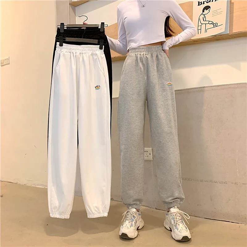 

Women's trousers new 2020 autumn Korean version of the new large size sports pants female ins beam high waist loose harem pants