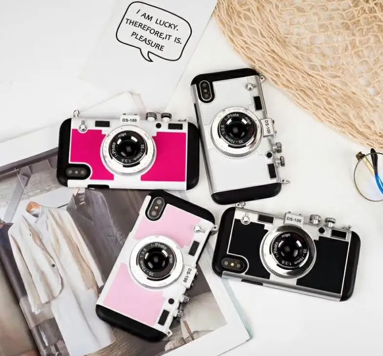 

Luxury 3D Camera Phone Case For iPhone 11 Camera Holder Case For iPhone Stand Mirror Cover Case