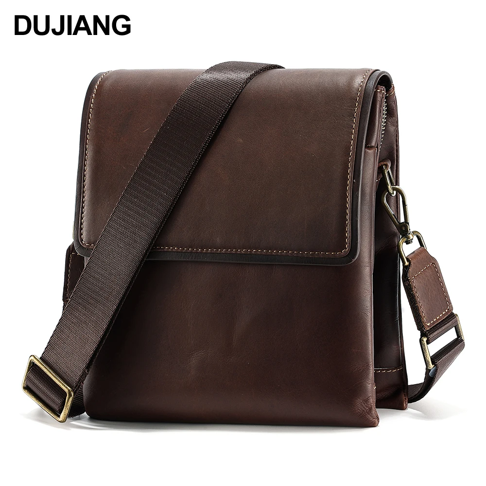 

2021 Casual Flap Genuine leather Business Small Messenger Sling Bags Crossbody Mens Shoulder Bag for Men, Chocolate