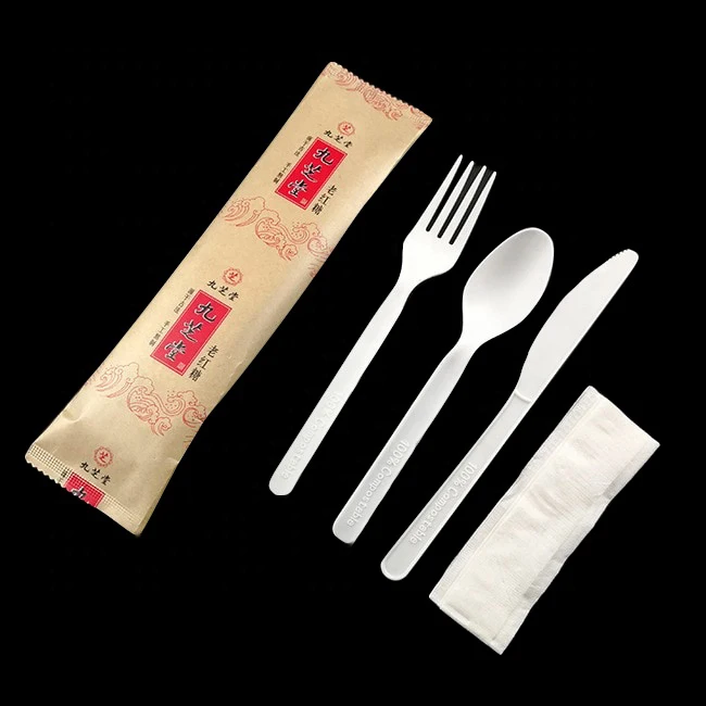 

PLA Plant Base Biodegradable Custom Customize Disposable Spoon Fork Set Fork Knife And Spoon Set Spoons Forks And Knives Cutlery