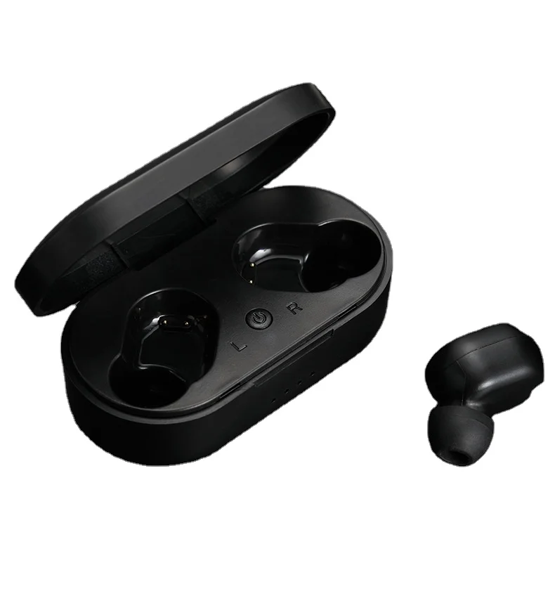 

Cheap mini TWS earphone wireless earbuds for sports with charging box, Black