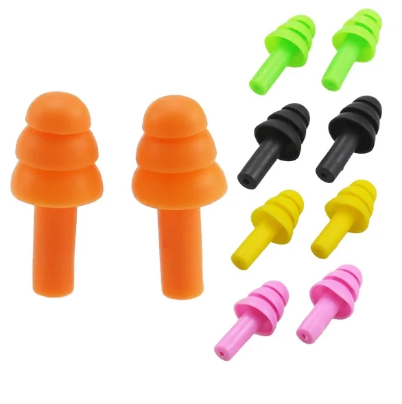 

Noise Reduction Colorful Reusable Swimming Silicone Ear Plugs Hot Sale Silicon Soundproof Earplugs For Sleeping