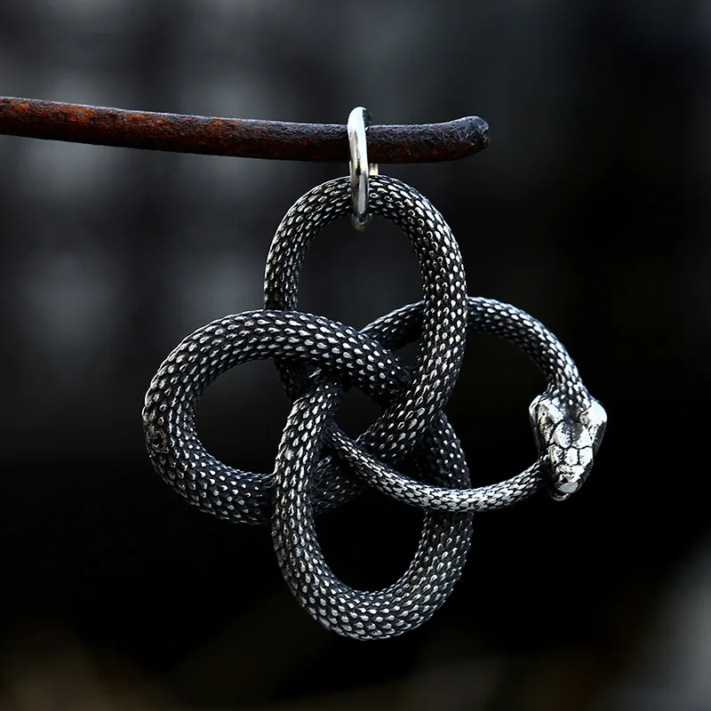 

SS8-740P New Fashion Snake Necklace Pendant Punk Stainless Steel Special Shape Biker Jewelry For Men Wholesale