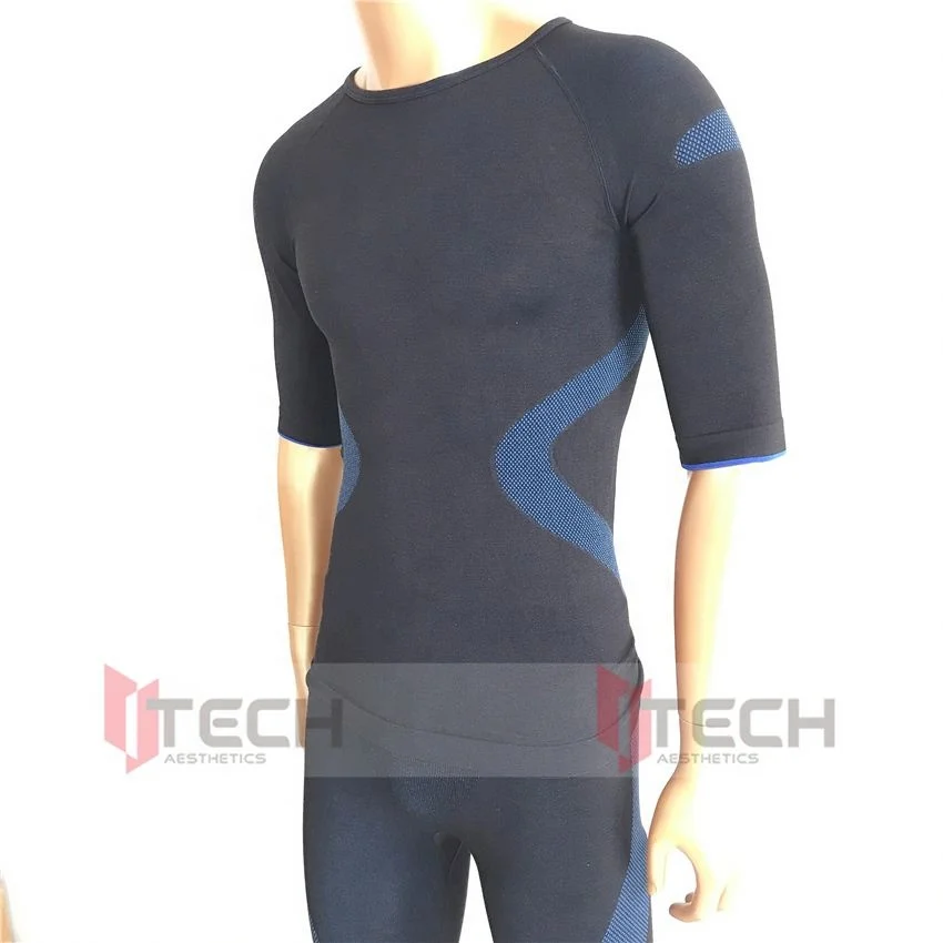 

miha bodytec ems machine pak body underwear ems for wireless ems fitness suit ems machine, Black with blue stitching