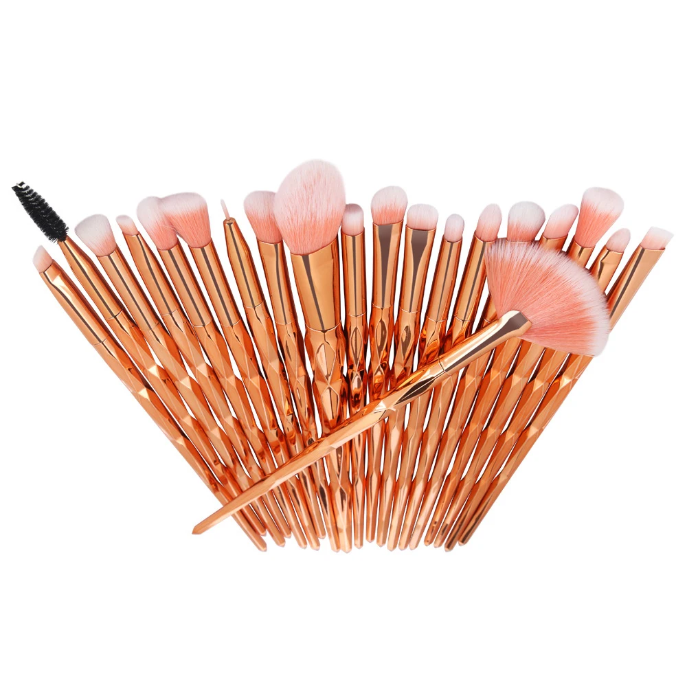 

Low MOQ To Print Your Brand plastic handle eye make up brushes set 20