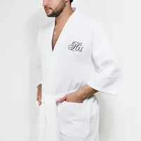 

Cheap Cotton/Polyester Hotel Waffle Bathrobe Kimono Adult Non Disposable Spa bath robe