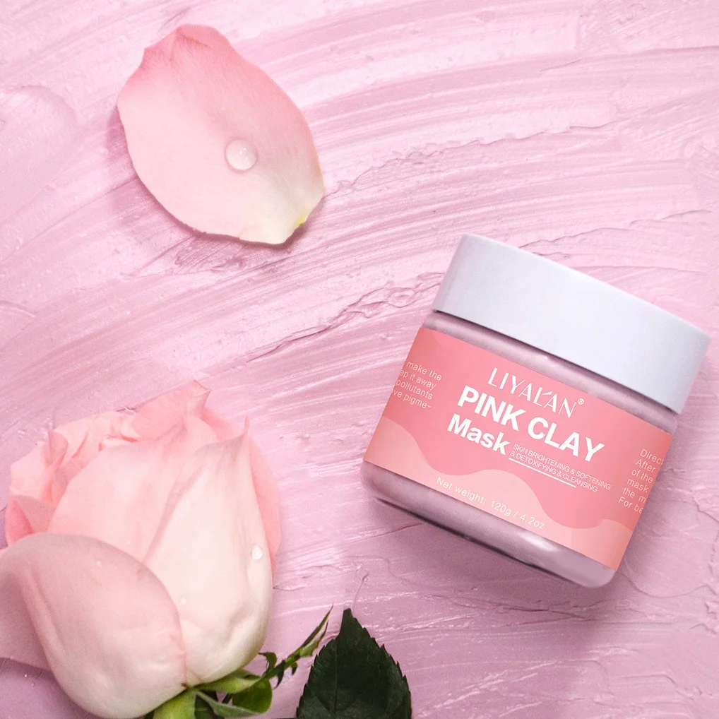 

OEM Detoxify Facial Tightening Brightening Skin Face Care Rose Mud Pink Clay Mask, Pink/white color/customized color/green/yellow