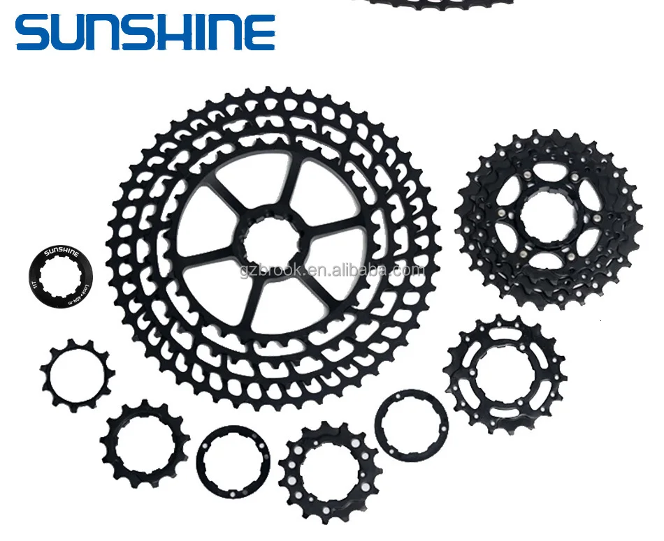 

SUNSHINE 12 Speed Ultralight Mountain Bicycle Flywheel 11-52T Cassette Freewheel for Shimano, Black/black silver