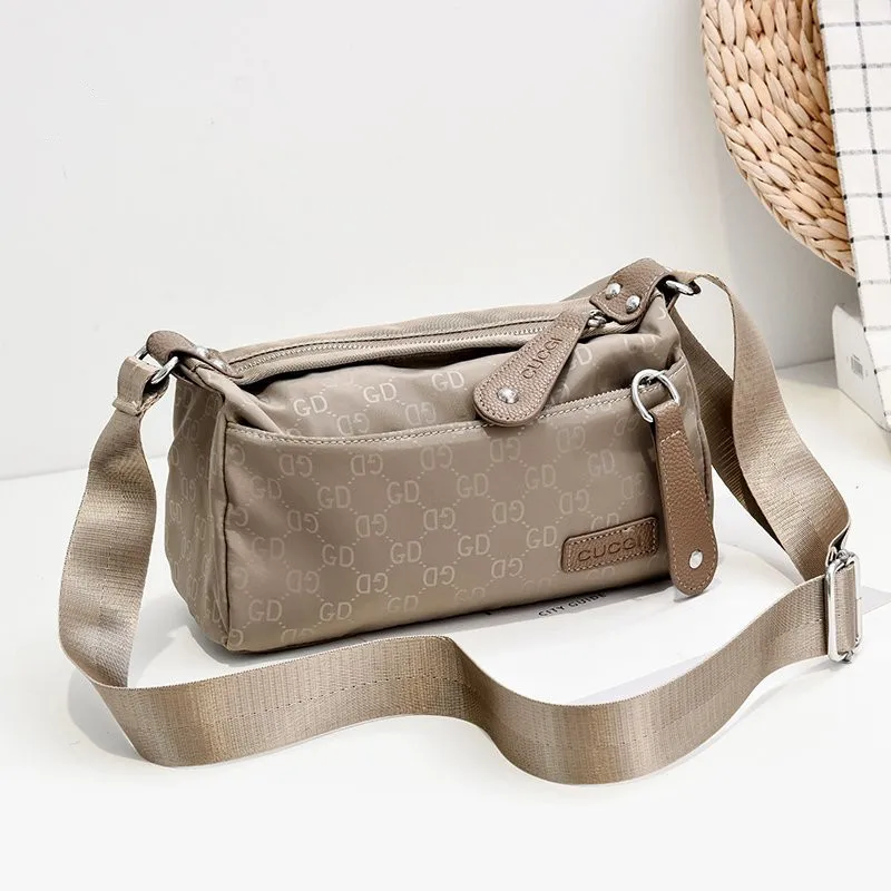 

New Arrivals 2021 Designer Fashion Khaki Printed Nylon Shoulder Bags Handbags For Women