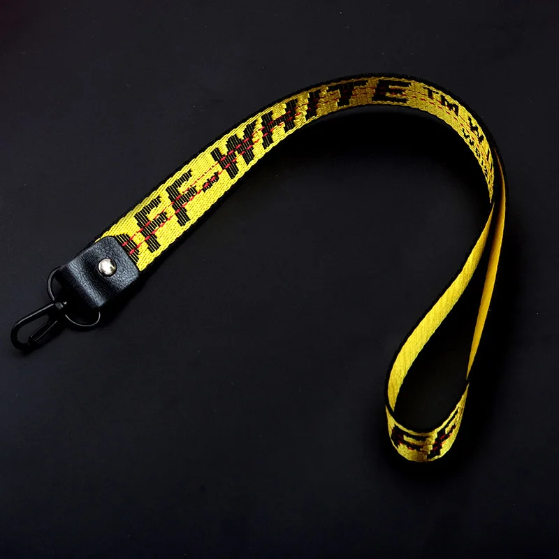 
43CM Stylish Lock Ring Customized Short Keychain Climbing Both Side Jacquard Brand Logo Lanyards keychain 