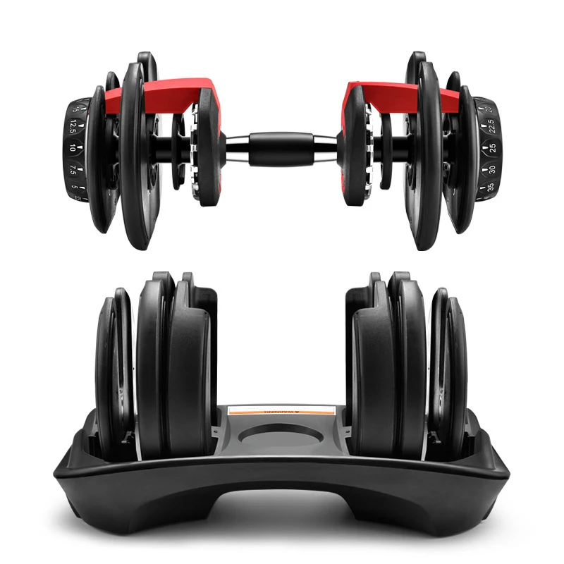 

Wholesale 552 24kg 52.5LB Fitness Equipment For Body Building Custom Adjustable Dumbbells, Red
