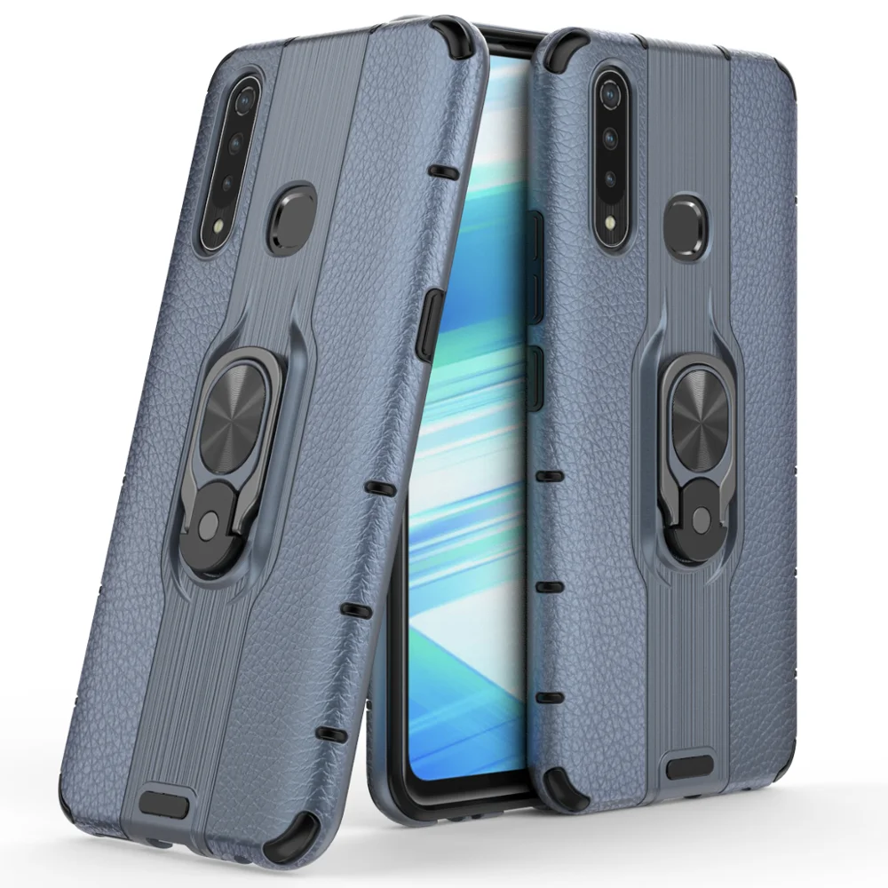 

Unique Design Anti-Drop CD Pattern Metal Finger Holder Magnetic Thin Phone Cover For vivo z1 Pro Cover