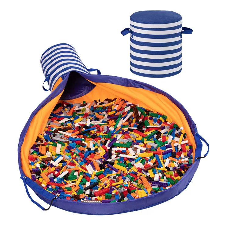 

Multi Purpose Large Play Mat Toy Storage Organizer Baskets Outdoor Toy Quick Storage Bag Collapsible Canvas Basket/bin for Kids