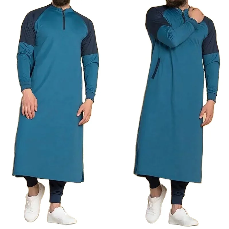 

Kaftan Men Muslim Thobe Islamic Arabic Clothing Long Sleeve Shirt Tops Robe Saudi Arabia Traditional Costumes Men Muslim Gowns, Picture