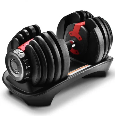 

WellShow Sport Adjustable Dumbbell Wholesale Hot Sell 24kg/40kg Weight Lifting Fitness For Body Building custom Dumbbell, Black and red, customized color