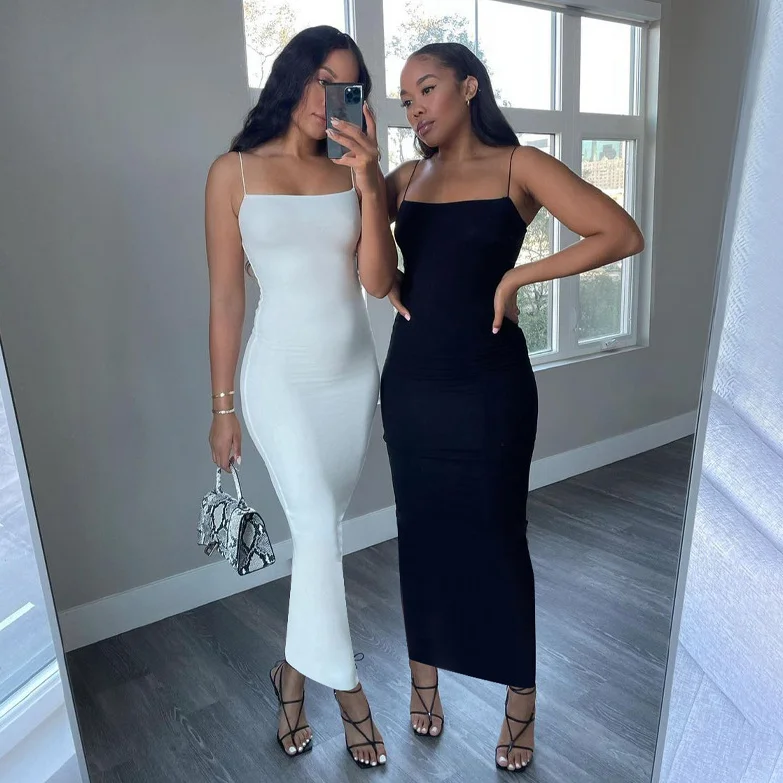 

New Style 2021 Autumn Custom Logo Ladies Party Dresses Women Long Skirt Sexy Elegant Bodycon Dresses, Black,white,wine red