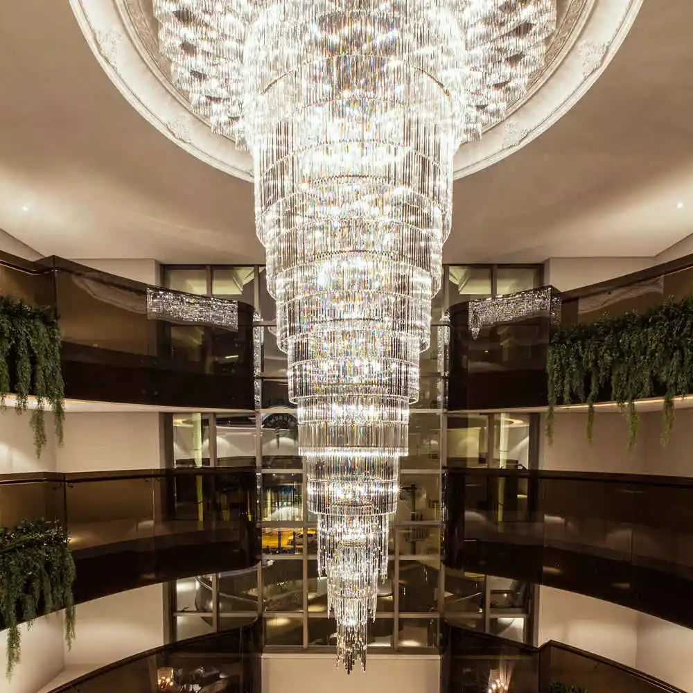 

custom large hotel lobby chandelier light crystal
