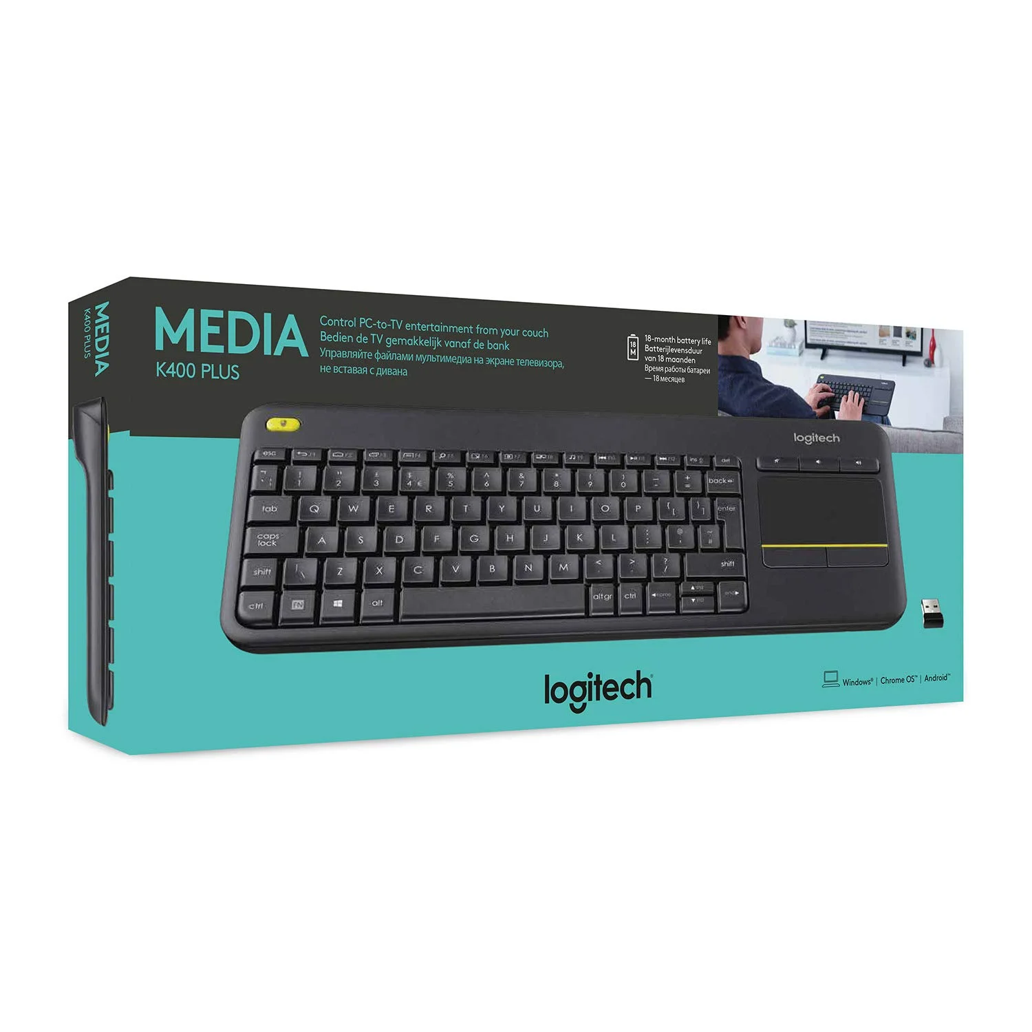 

100% Logitech K400 Plus Wireless Touch Keyboard For PC TV