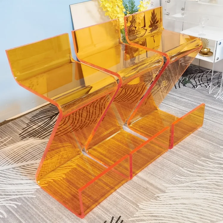 

Modern luxury transparent orange decor bar stool