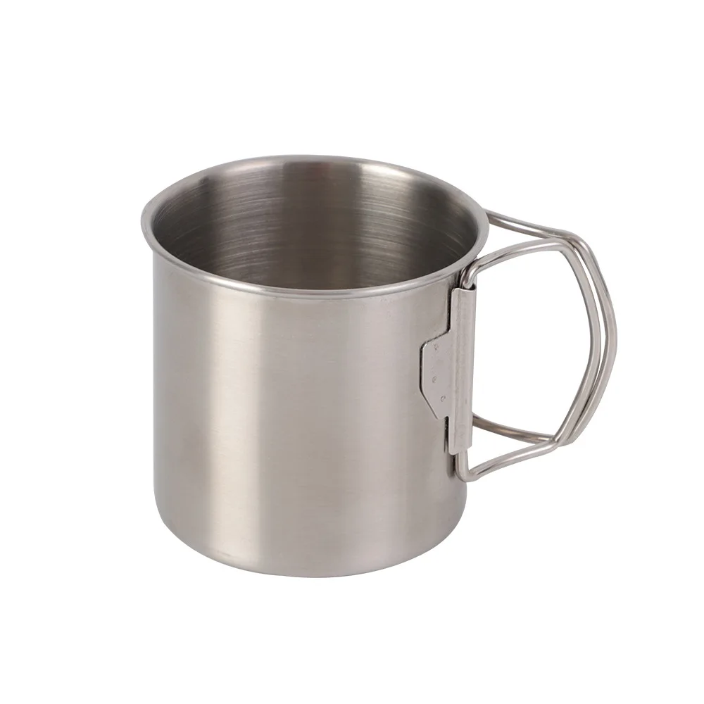 

Hot selling 350ml 304 stainless steel mug portable outdoor collapsible water cup, Stainless steel color