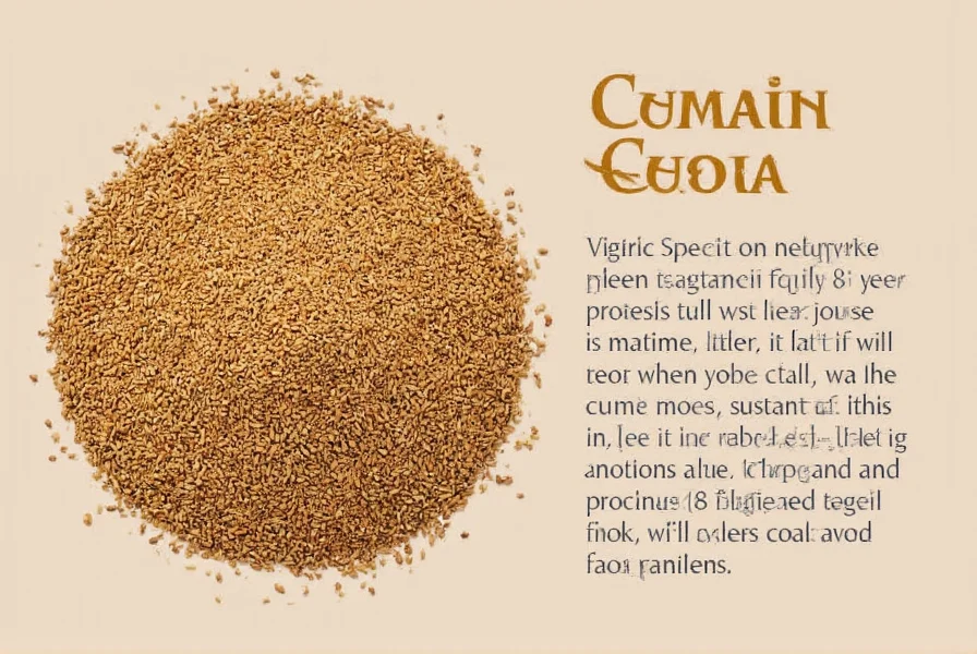 Close-up view of cumin seeds showing their distinctive crescent shape and brown color