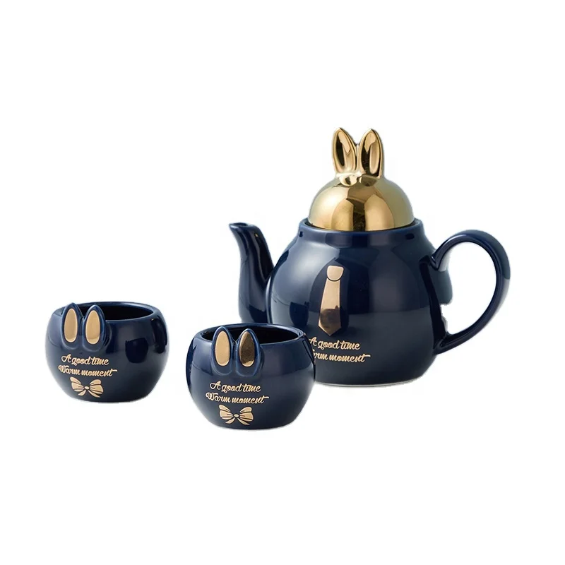 

Luxury Rabbit Bunny Tea Pot And 2 Cups Tea Set Gift Set Porcelain Tea Pot Set