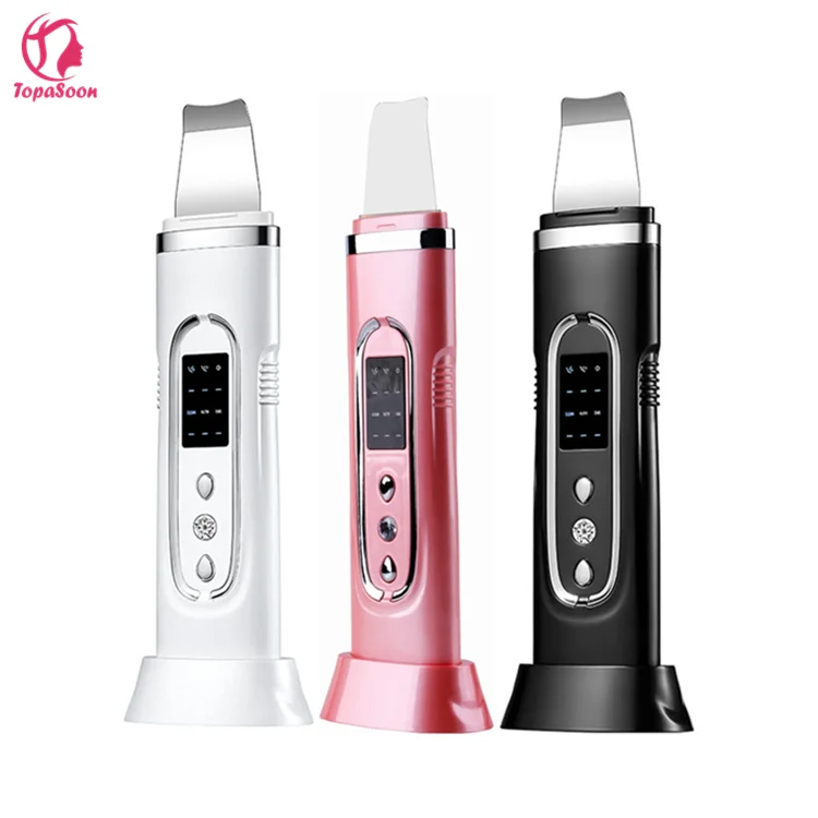 

Portable Big Wireless Facial Skin Exfoliator Amazon Hot Selling Beauty Salon Ems Metal Plate Ultrasonic Vibration Skin Scrubber