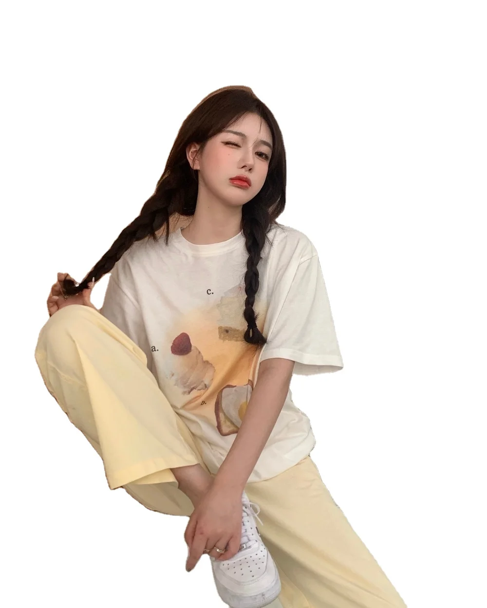 

Korean Clothing Casual Style Cartoon Print Summer Style Ulzzang Ropa De Mujer Graphic Tee T Shirt for Women Aesthetic Clothes