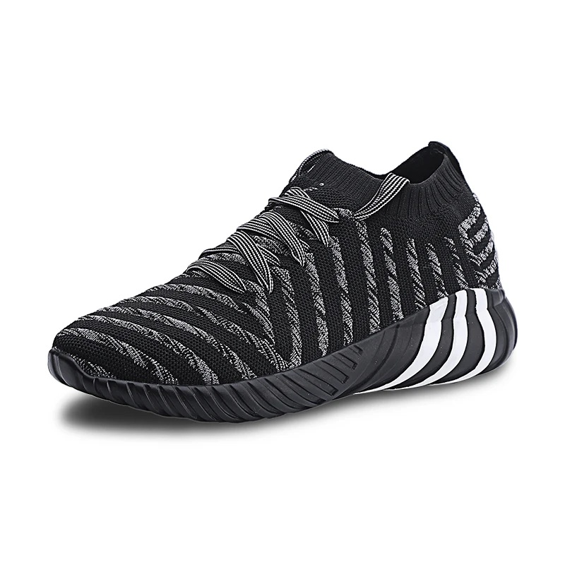 

Knit low top socks shoes fashion men's sports shoes breathable running shoes for men, Black ,grey,black&white