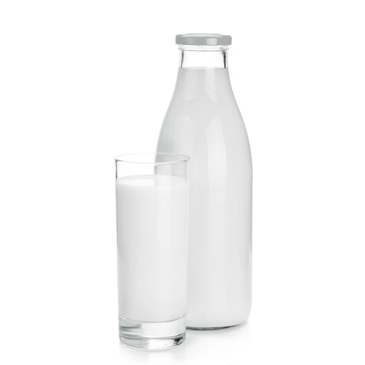 

250Ml 300Ml 500Ml 750Ml 1L Clear Juice Glass Milk Bottle With Metal Lid