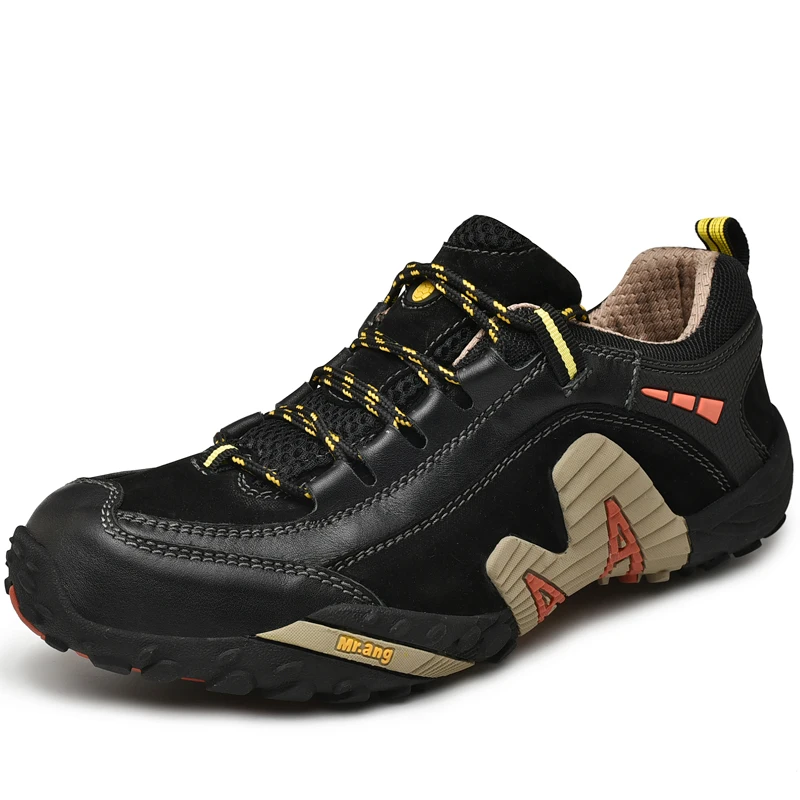 

Genuine Leather Outdoor Men Hiking Shoes Waterproof Trekking Shoes Breathable Climbing Sneakers Sports Anti-Slip Hunting Shoes