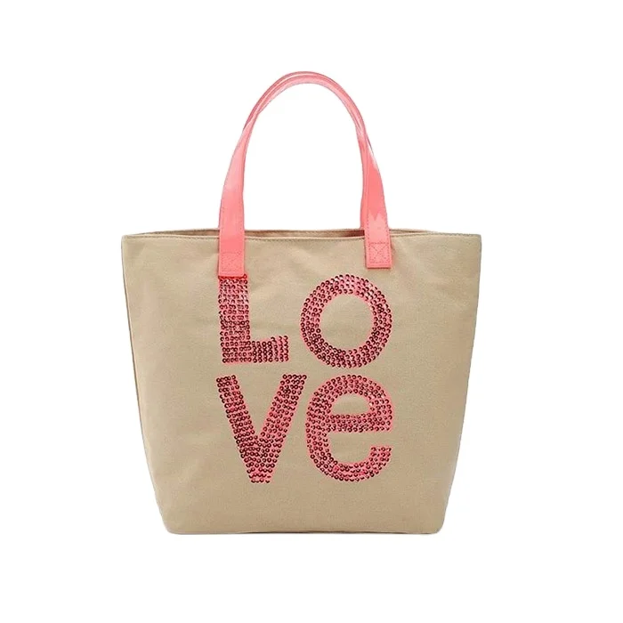 

Fashion Blank Stick Diamond Women Custom Printed Canvas Fabric Eco-Friendly Tote Cotton Bag Handbag