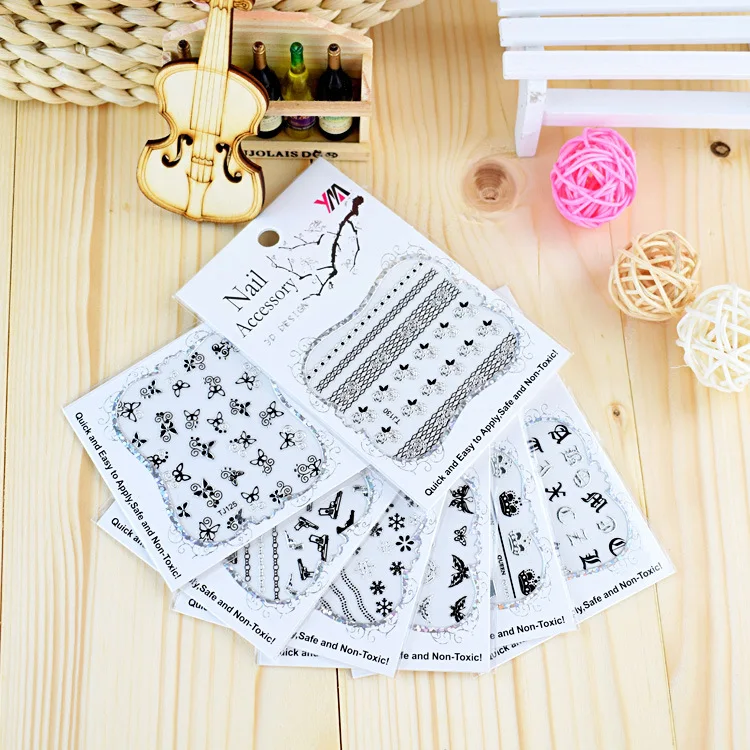 

ZY0343B 2021 Newest Hot Nail Supplies Nails Stickers Art Accesories Decorations Foils Product 3d Butterfly Stickers for Nail, Multiple colour