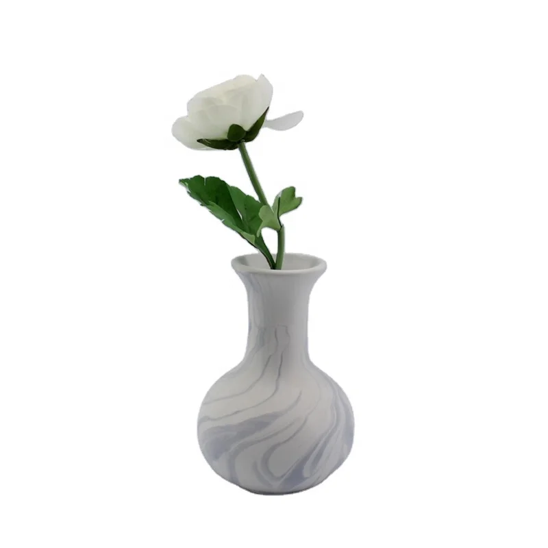 
marble effect ceramic vase home decoration tabletop vase 