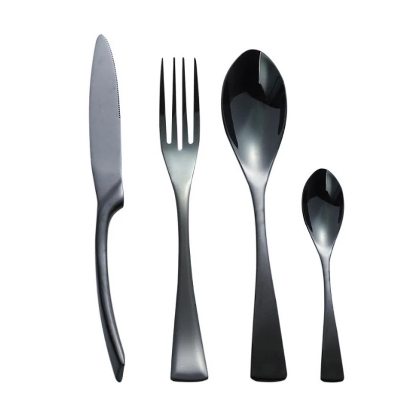 

Luxury design Kaya Black color Stainless steel Cutlery set, Gold or sliver for cutlery