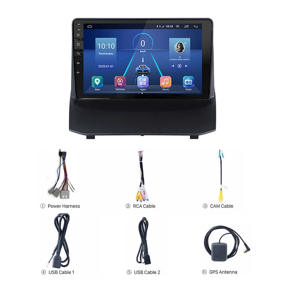 Android Car Video 4G Car Radio With Sim Card Carplay GPS 4+64G Multimedia Audio Stereo Player For Ford Fiesta 2009-2014