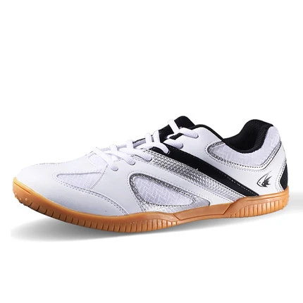 
Double fish table tennis shoes men and women non-slip breathable professional competition PVC leather 