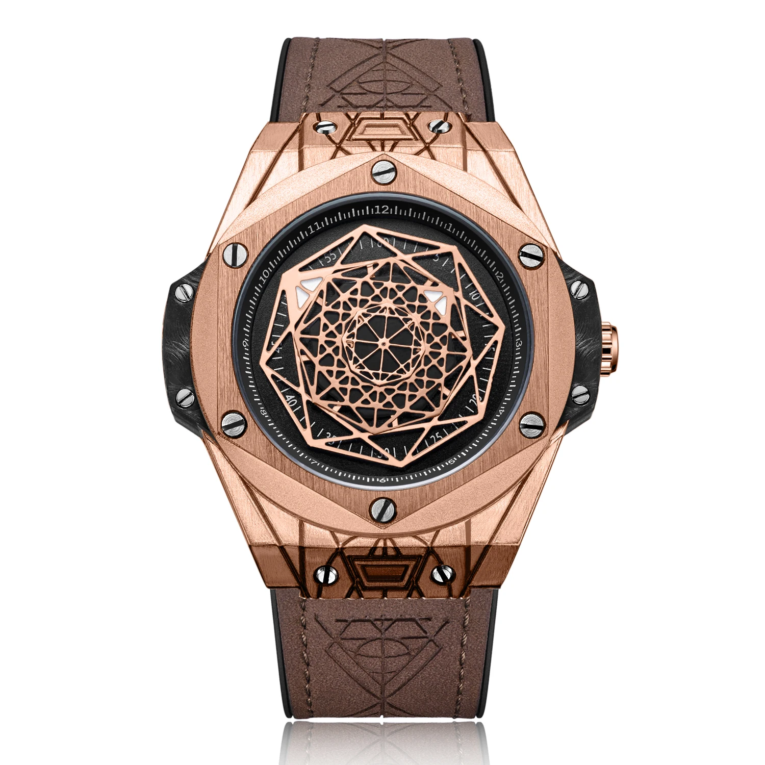 

RUIMAS Watch Wide Silicone Strap Mens Square Wrist Watches Cheap Japan Movt Alloy Case relojes hombre wristwatch, 2 colors