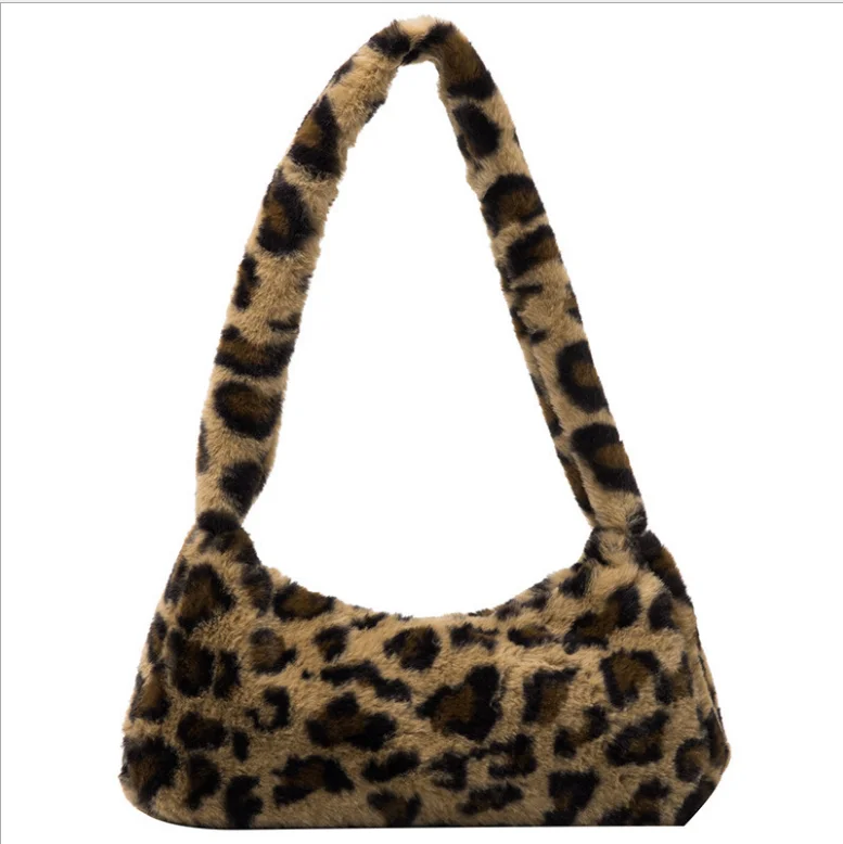 

2021 Wholesale Plush Striped Bags Fluffy Bag Hand Bags For Ladies, As shown